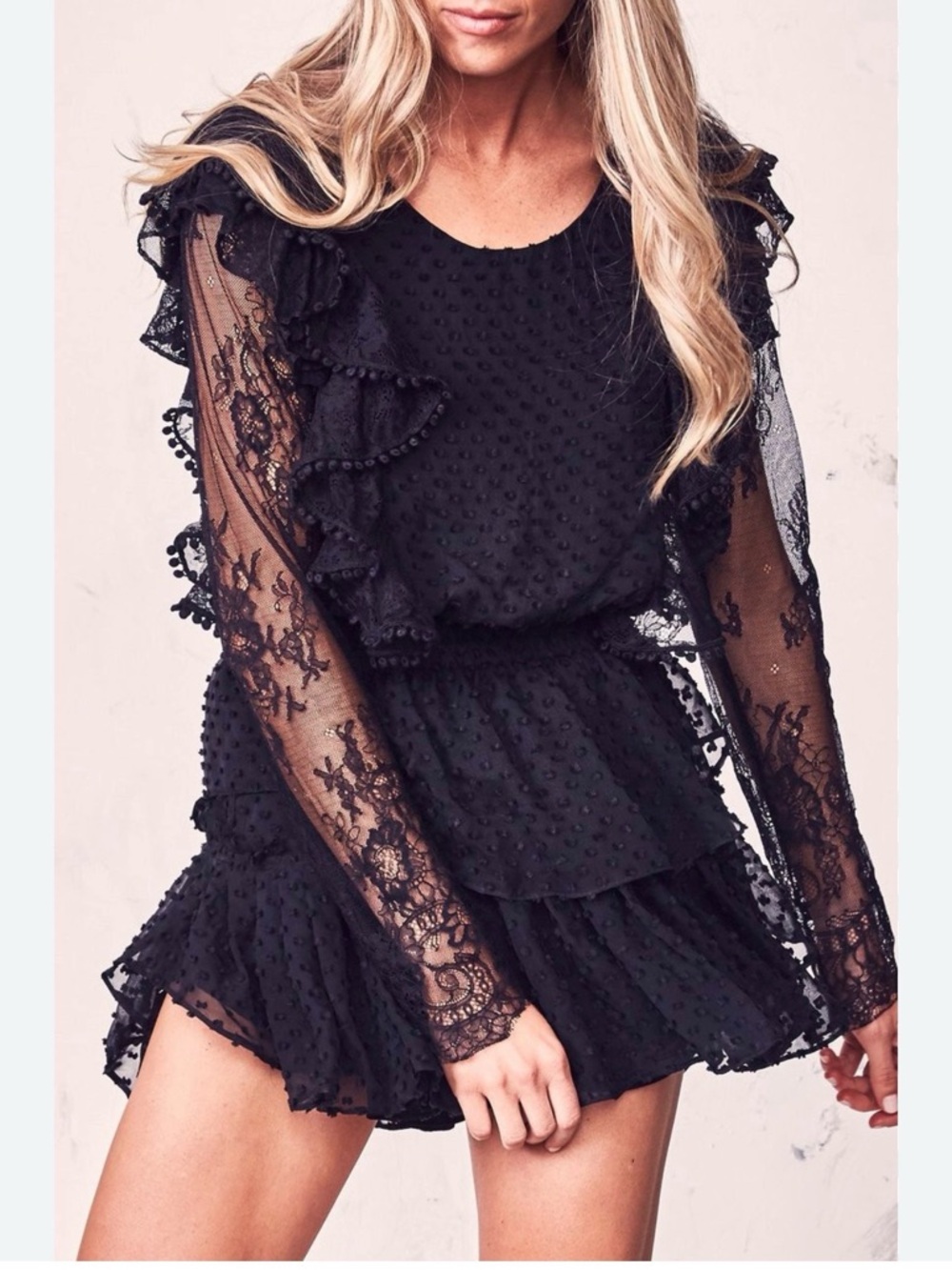 LoveShackFancy Nat lace mini dress
